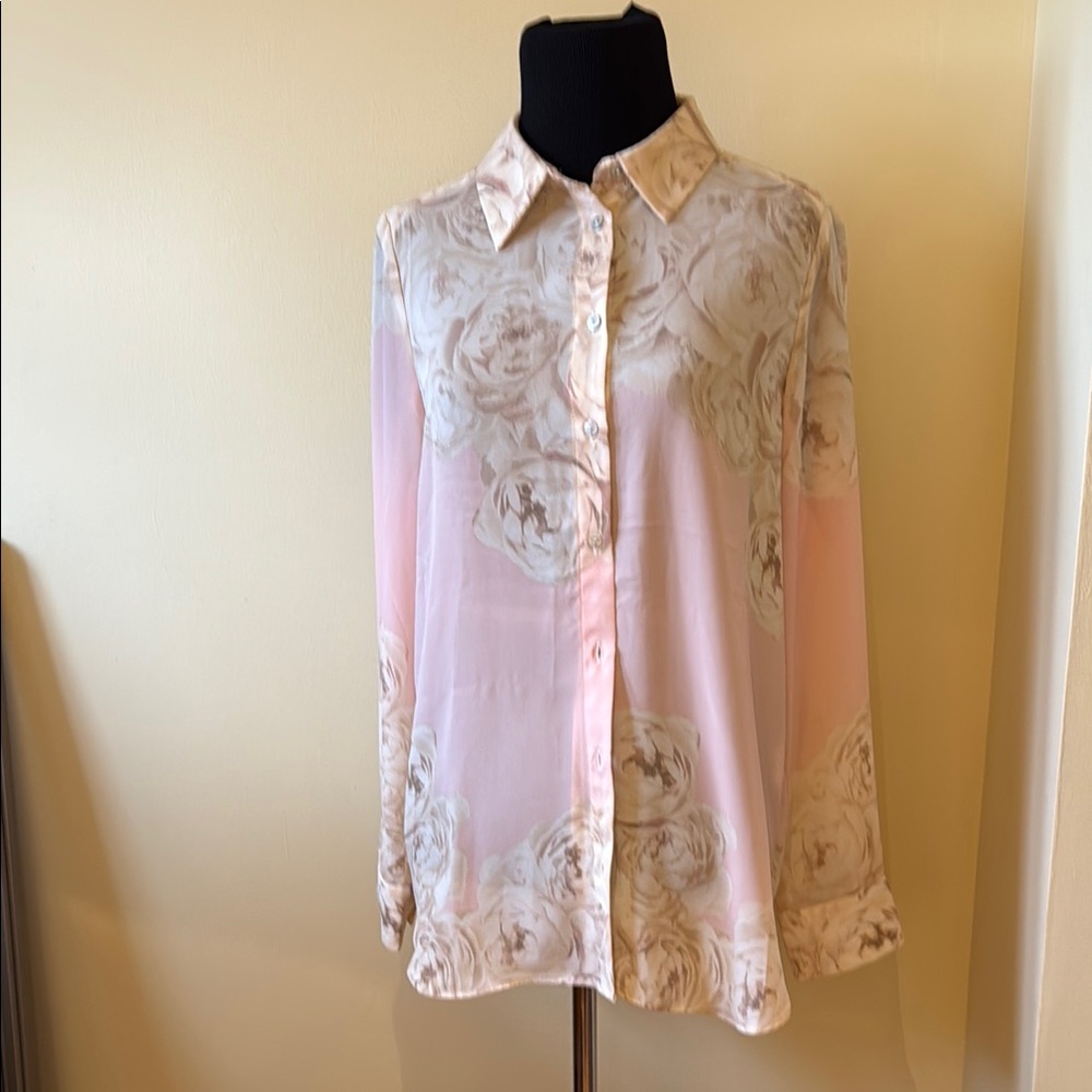 Rose & Olive Pink Long Sleeve Relaxed Blouse